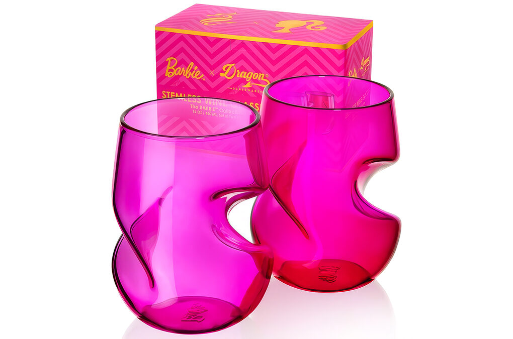 Barbie™ x Dragon Glassware® Stemless Wine Glasses