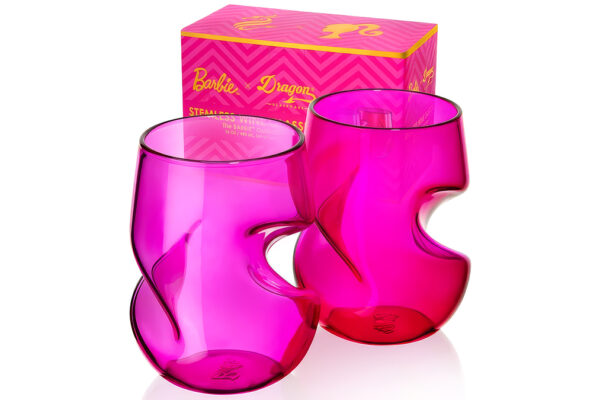 Barbie™ x Dragon Glassware® Stemless Wine Glasses