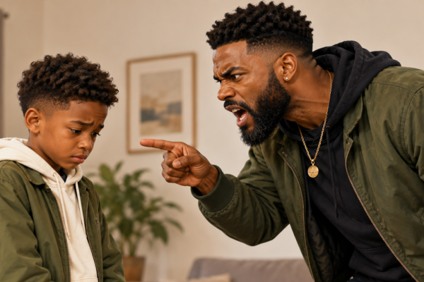 Black Man Yelling at His Son