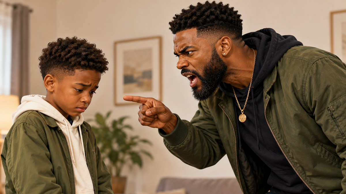 Black Man Yelling at His Son
