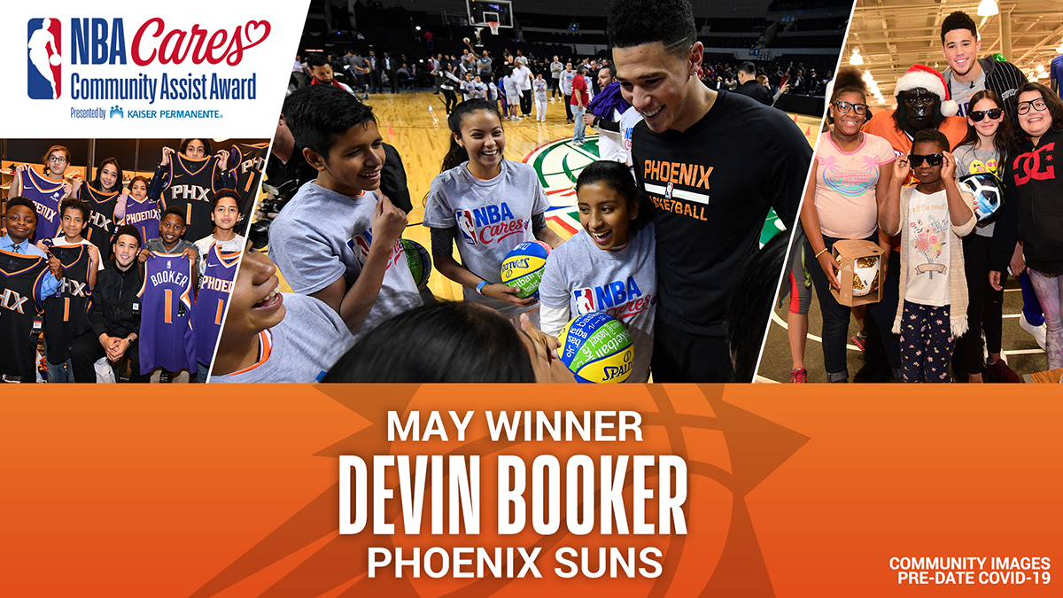 devin booker nba cares community assistance award for may