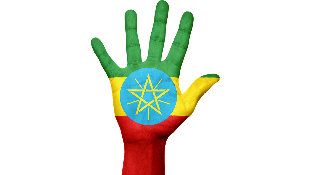 Hand Painted with Ethiopian flag