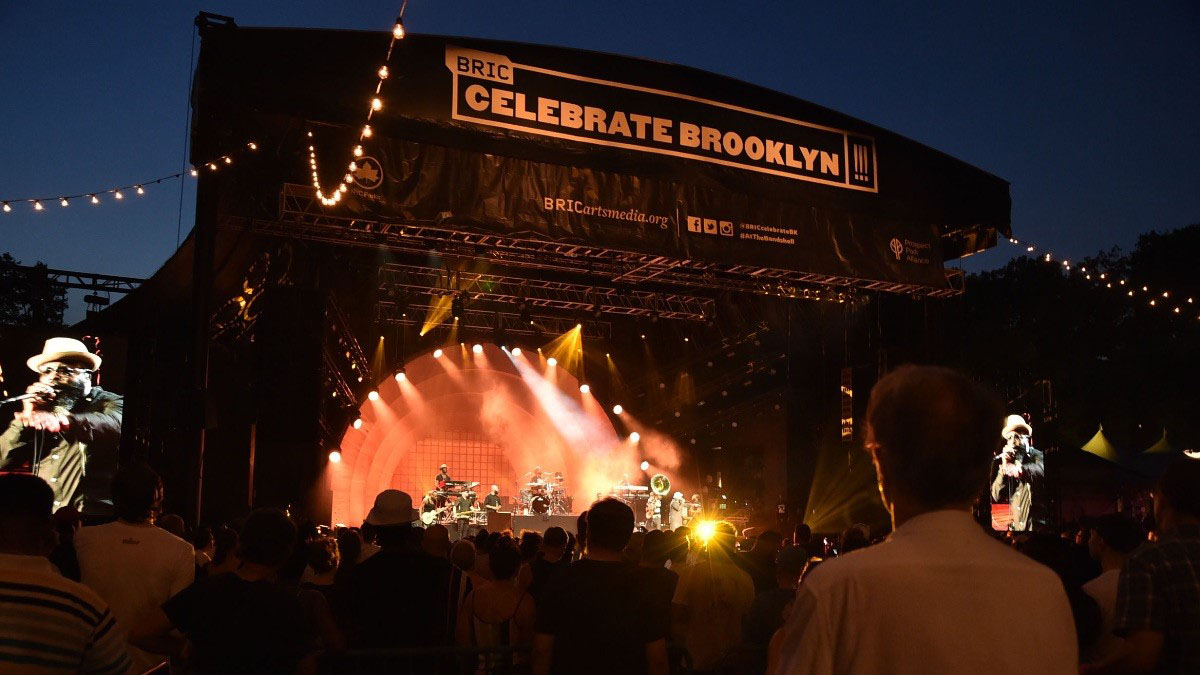 The crowd watches as The Roots take the stage at the 2021 BRIC Celebrate Brooklyn! Festival on August 12, 2021. (Photo Credit: Antoine DeBrill)
